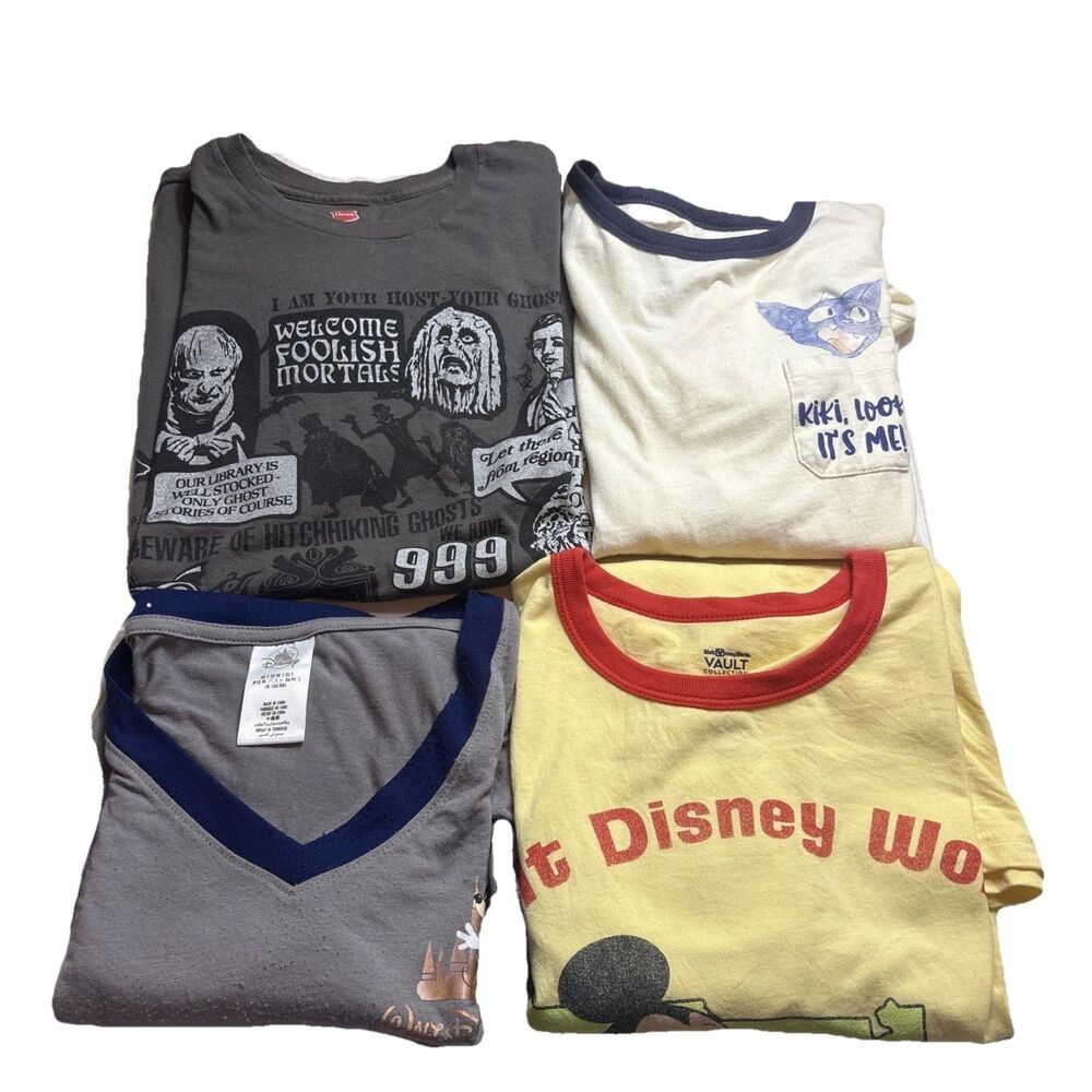 Disney Shirt Lot 4 Womens Small Haunted Mansion Mickey WDW Graphic Tees